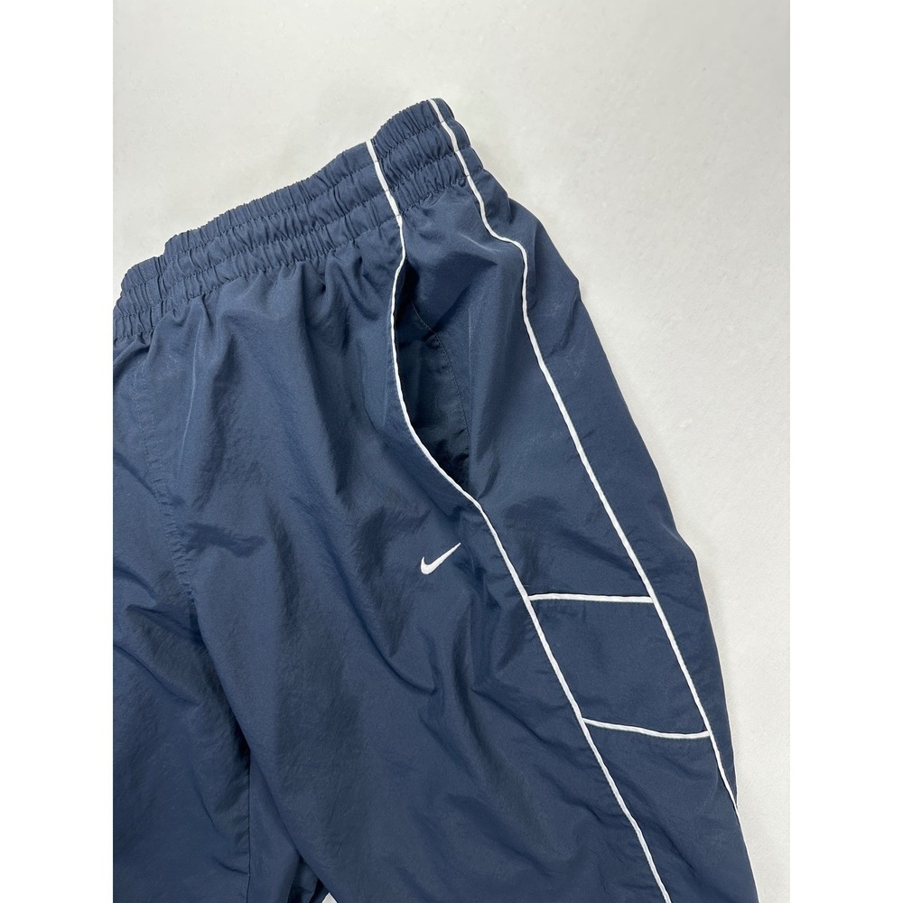 Vtg Nike Athletic Dept Jersey Lined Track Pants Navy White Piping‎ Windbreaker - Picture 10 of 14